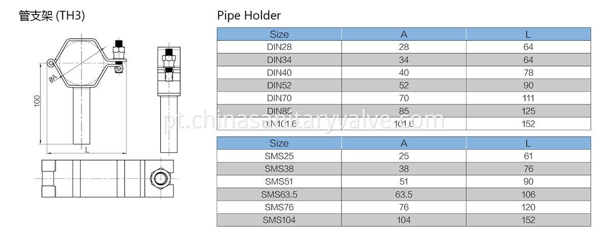 pipe-holder dimension